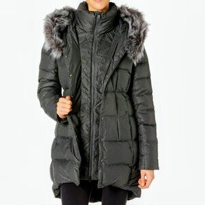 The North Face Goose Down Black Puffer Parka Coat with Fur Hood